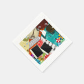 Reiscollage met iconische bezienswaardigheden Vaka Servet (Hoek)