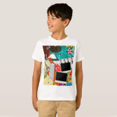 Reiscollage met iconische bezienswaardigheden Vaka T-shirt (Voorkant volledig)