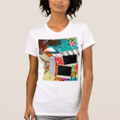 Reiscollage met iconische bezienswaardigheden Vaka T-shirt (Voorkant)