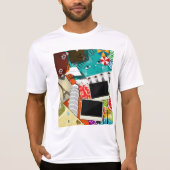 Reiscollage met iconische bezienswaardigheden Vaka T-shirt (Voorkant)