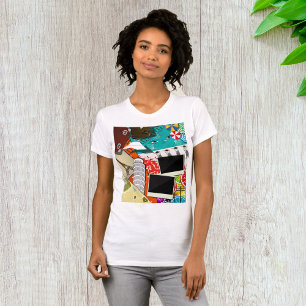 Reiscollage met iconische bezienswaardigheden Vaka T-shirt