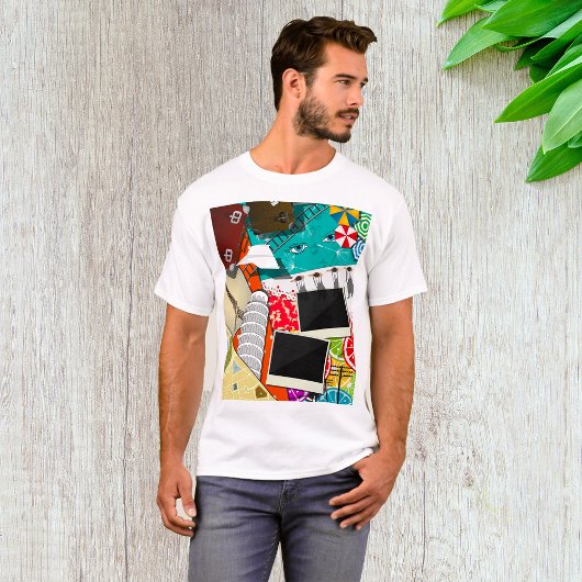 Reiscollage met iconische bezienswaardigheden Vaka T-shirt