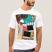 Reiscollage met iconische bezienswaardigheden Vaka T-shirt (Voorkant)