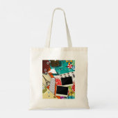 Reiscollage met iconische bezienswaardigheden Vaka Tote Bag (Achterkant)