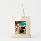 Reiscollage met iconische bezienswaardigheden Vaka Tote Bag (Voorkant)