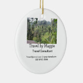 Reisconsulent bedrijf naam e-mail website toevoege keramisch ornament (Rechts)