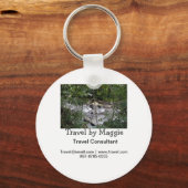 Reisconsulent bedrijf naam e-mail website toevoege sleutelhanger (Achterkant)