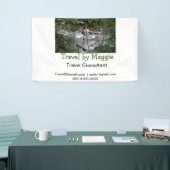 Reisconsulent bedrijf naam e-mail website toevoege spandoek (Beurs)