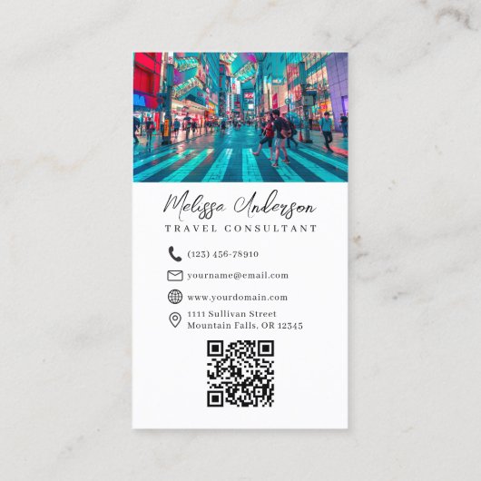 Reisconsulent Foto QR Code Visitekaartje (Achterkant)
