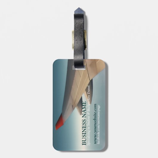 Reisconsultant voor reisdiensten, vliegtuig-Wing Bagagelabel (Achterkant verticaal)