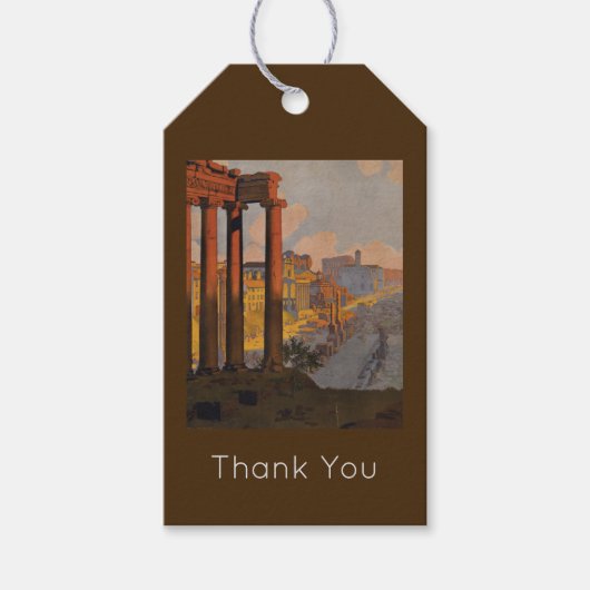 Reisdesign uit het verleden met het Romeinse Forum Cadeaulabel (Voorkant)