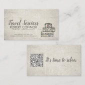 Reisdiensten Vintage Bagage Oude papieren Kaart Visitekaartje (Voorkant / Achterkant)