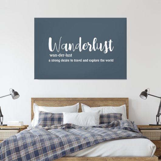 Reisdrang definitie wit grijs blauw kleur canvas afdruk (Insitu (Slaapkamer))