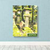 Reisdruk op het Japanse herenpark Nara Japan Canvas Afdruk (Insitu (Houten vloer))