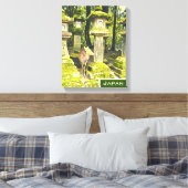 Reisdruk op het Japanse herenpark Nara Japan Canvas Afdruk (Insitu (Slaapkamer))