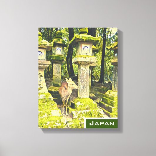 Reisdruk op het Japanse herenpark Nara Japan Canvas Afdruk (Voorkant)