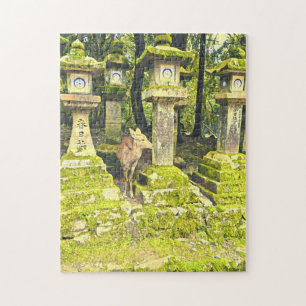 Reisdruk op het Japanse herenpark Nara Japan Legpuzzel