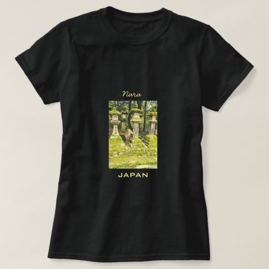 Reisdruk op het Japanse herenpark Nara Japan T-shirt (Design voorkant)