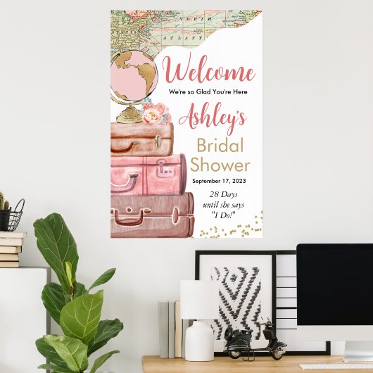 Reisekoffer Welkom Bord Poster (Thuiskantoor)