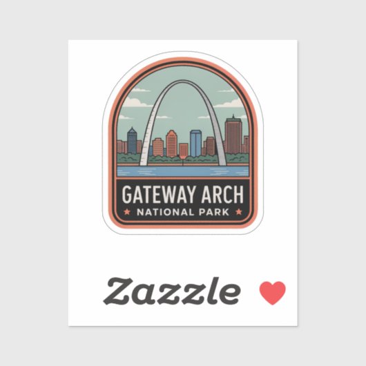 Reisembleem Gateway Arch National Park Sticker (Vel)