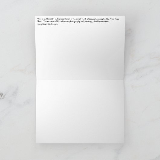 Reisen zoals hij zei - Lege tombe van Jesus Note C Kaart (Binnen)