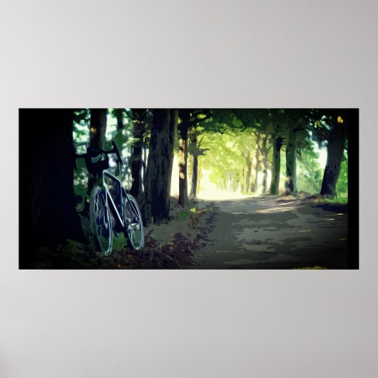 Reisfiets op een verlaten weg in het poster van de (Voorkant)