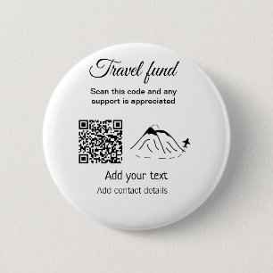 Reisfonds vakantie huwelijksreis donatie voeg naam ronde button 5,7 cm