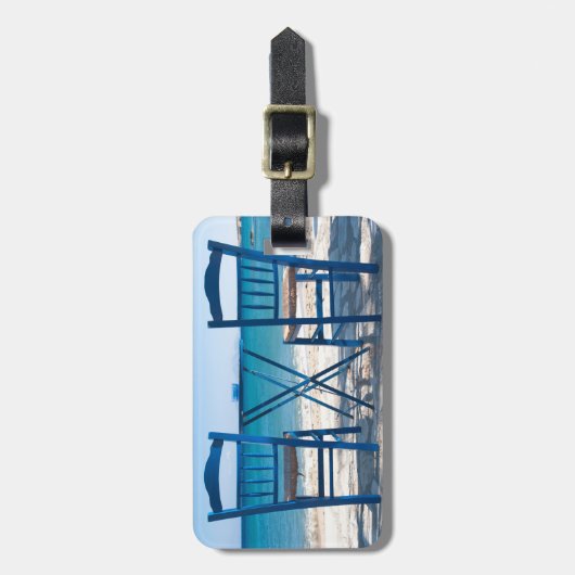 Reisfoto blauwe Taverna Bagagelabel (Voorkant verticaal)