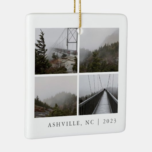 Reisfoto Collage Aangepaste vakantie Keepsake Keramisch Ornament (Rechts)