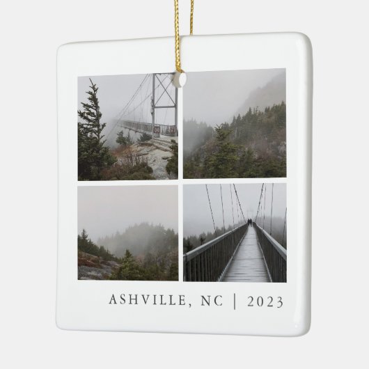 Reisfoto Collage Aangepaste vakantie Keepsake Keramisch Ornament (Links)