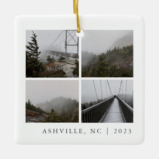 Reisfoto Collage Aangepaste vakantie Keepsake Keramisch Ornament (Voorkant)