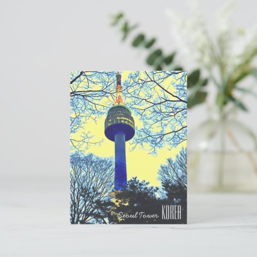 Reisfotografie van Seoul Tower Korea Briefkaart (Staand voorkant)