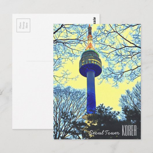 Reisfotografie van Seoul Tower Korea Briefkaart (Voorkant / Achterkant)