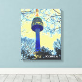 Reisfotografie van Seoul Tower Korea Canvas Afdruk (Insitu (Houten vloer))