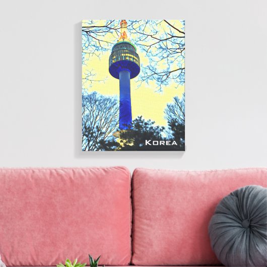 Reisfotografie van Seoul Tower Korea Canvas Afdruk (Insitu (Woonkamer))