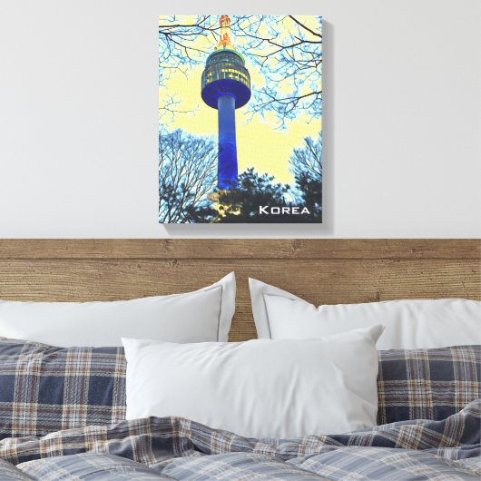 Reisfotografie van Seoul Tower Korea Canvas Afdruk (Insitu (Slaapkamer))
