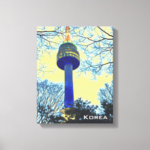 Reisfotografie van Seoul Tower Korea Canvas Afdruk