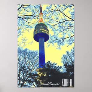 Reisfotografie van Seoul Tower Korea Poster