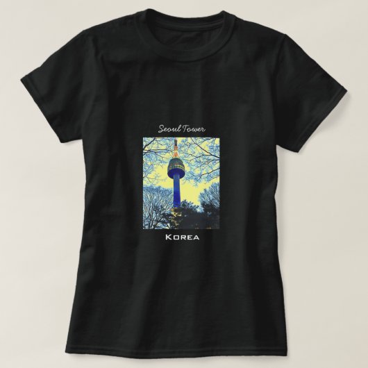 Reisfotografie van Seoul Tower Korea T-shirt (Design voorkant)