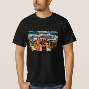 Reisgedenkstuk, Toeristen op het platform van de l T-shirt
