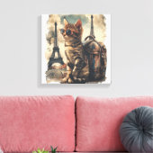Reisgenoot kat canvas afdruk (Insitu (Woonkamer))