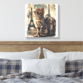 Reisgenoot kat canvas afdruk (Insitu (Slaapkamer))