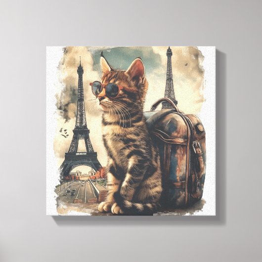 Reisgenoot kat canvas afdruk (Voorkant)