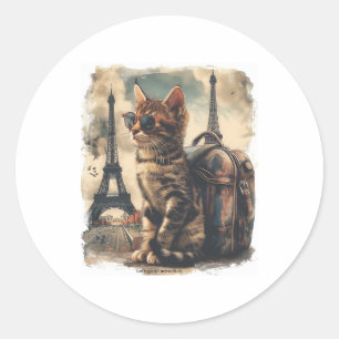 Reisgenoot kat ronde sticker