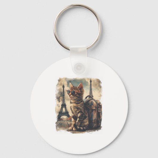 Reisgenoot kat sleutelhanger (Voorkant)