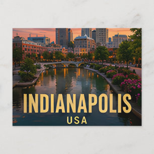 Reisgeschenk uit Indianapolis, Indiana, kanaal Briefkaart