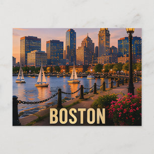Reisgeschenk voor de waterkant van Boston Massachu Briefkaart