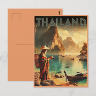 Reisgeschenken voor oude mannen uit Thailand vinta Briefkaart