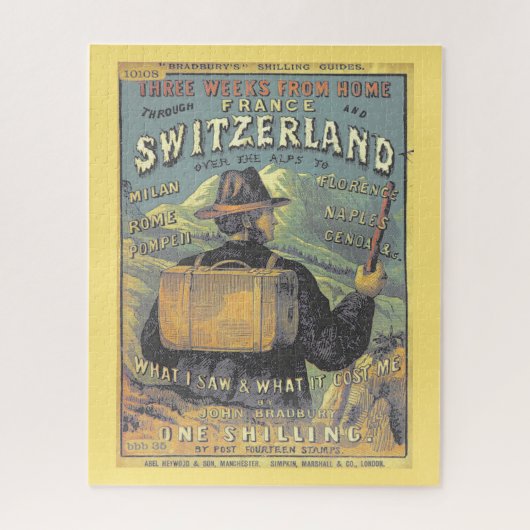  reisgids voor Zwitserland geïllustreerd Legpuzzel (Verticaal)