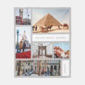 Reisherinneringen Foto Keepsake Wit Grijs Fleece Deken (Voorkant)